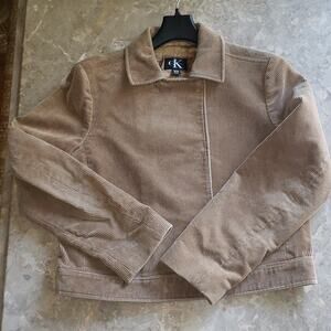 Calvin Klein Cropped Corduroy Long-Sleeve Button Up Jacket Size 10